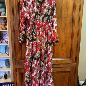 Elegant Floral Long Sleeve Dress